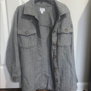 Time and Tru Gray Herringbone Jacket